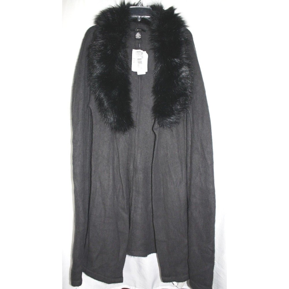 Cejon Miss Scarlet Poncho/Cardigan/Cape /One Size Fits Most Black/Gray